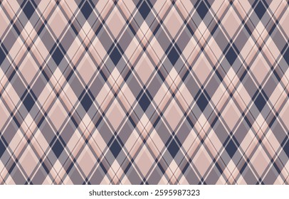 Argyle pattern of geometric rhombus. Harlequin check wallpaper design. Classic diamond shaped textile material for web background, print fabric clothing, sweater, wrapping paper, gift card, invitation