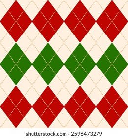 Argyle pattern of geometric rhombus. Harlequin design. Classic diamond shaped textile material for gift wrapping paper, socks, sweater, jumper, other modern textile or paper design.