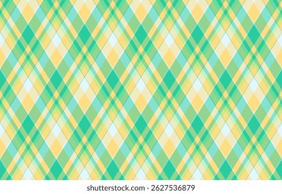 Argyle pattern of geometric rhombus. Harlequin check wallpaper design. Classic diamond shaped textile material for web background, print fabric clothing, sweater, wrapping paper, gift card, invitation