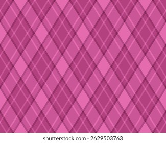 Argyle pattern of geometric rhombus. Harlequin check wallpaper design. Classic diamond shaped textile material for web background, print fabric clothing, sweater, wrapping paper, gift card, invitation