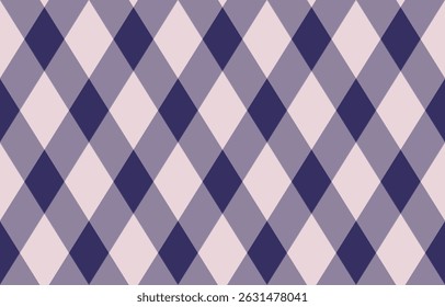 Argyle pattern of geometric rhombus. Harlequin check wallpaper design. Classic diamond shaped textile material for web background, print fabric clothing, sweater, wrapping paper, gift card, invitation