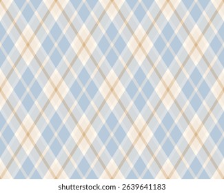 Argyle pattern of geometric rhombus. Harlequin check wallpaper design. Classic diamond shaped textile material for web background, print fabric clothing, sweater, wrapping paper, gift card, invitation