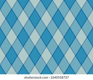 Argyle pattern of geometric rhombus. Harlequin check wallpaper design. Classic diamond shaped textile material for web background, print fabric clothing, sweater, wrapping paper, gift card, invitation
