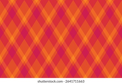 Argyle pattern of geometric rhombus. Harlequin check wallpaper design. Classic diamond shaped textile material for web background, print fabric clothing, sweater, wrapping paper, gift card, invitation