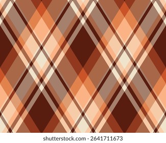 Argyle pattern of geometric rhombus. Harlequin check wallpaper design. Classic diamond shaped textile material for web background, print fabric clothing, sweater, wrapping paper, gift card, invitation