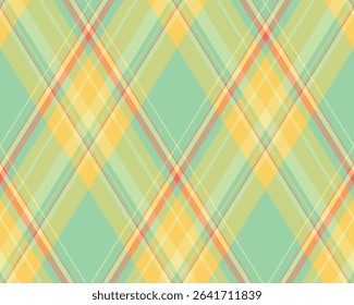 Argyle pattern of geometric rhombus. Harlequin check wallpaper design. Classic diamond shaped textile material for web background, print fabric clothing, sweater, wrapping paper, gift card, invitation