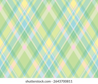Argyle pattern of geometric rhombus. Harlequin check wallpaper design. Classic diamond shaped textile material for web background, print fabric clothing, sweater, wrapping paper, gift card, invitation