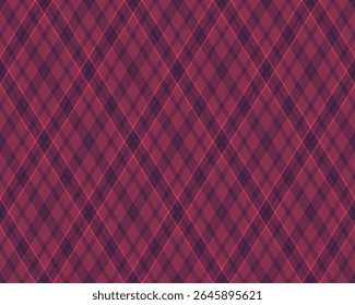 Argyle pattern of geometric rhombus. Harlequin check wallpaper design. Classic diamond shaped textile material for web background, print fabric clothing, sweater, wrapping paper, gift card, invitation