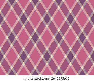 Padrão de Argyle de losango geométrico. Harlequin verificar papel de parede design. Material têxtil em forma de diamante clássico para fundo da web, impressão de roupas de tecido, suéter, papel de embrulho, cartão de presente, convite