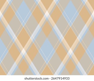 Argyle pattern of geometric rhombus. Harlequin check wallpaper design. Classic diamond shaped textile material for web background, print fabric clothing, sweater, wrapping paper, gift card, invitation