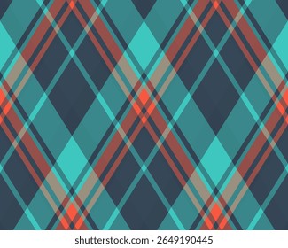 Padrão de Argyle de losango geométrico. Harlequin verificar papel de parede design. Material têxtil em forma de diamante clássico para fundo da web, impressão de roupas de tecido, suéter, papel de embrulho, cartão de presente, convite