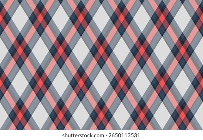 Argyle pattern of geometric rhombus. Harlequin check wallpaper design. Classic diamond shaped textile material for web background, print fabric clothing, sweater, wrapping paper, gift card, invitation