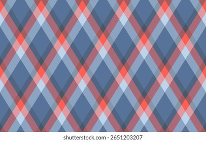 Argyle pattern of geometric rhombus. Harlequin check wallpaper design. Classic diamond shaped textile material for web background, print fabric clothing, sweater, wrapping paper, gift card, invitation