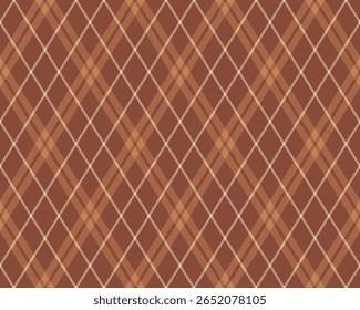 Argyle pattern of geometric rhombus. Harlequin check wallpaper design. Classic diamond shaped textile material for web background, print fabric clothing, sweater, wrapping paper, gift card, invitation