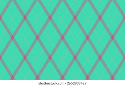 Padrão de Argyle de losango geométrico. Harlequin verificar papel de parede design. Material têxtil em forma de diamante clássico para fundo da web, impressão de roupas de tecido, suéter, papel de embrulho, cartão de presente, convite