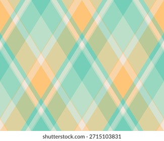 Argyle pattern of geometric rhombus. Harlequin check wallpaper design. Classic diamond shaped textile material for web background, print fabric clothing, sweater, wrapping paper, gift card, invitation