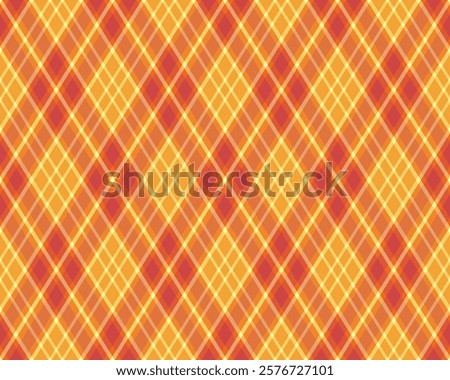 Argyle pattern of geometric rhombus. Harlequin check wallpaper design. Classic diamond shaped textile material for web background, print fabric clothing, sweater, wrapping paper, gift card, invitation