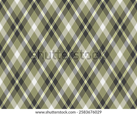 Argyle pattern of geometric rhombus. Harlequin check wallpaper design. Classic diamond shaped textile material for web background, print fabric clothing, sweater, wrapping paper, gift card, invitation