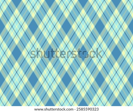 Argyle pattern of geometric rhombus. Harlequin check wallpaper design. Classic diamond shaped textile material for web background, print fabric clothing, sweater, wrapping paper, gift card, invitation