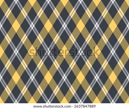 Argyle pattern of geometric rhombus. Harlequin check wallpaper design. Classic diamond shaped textile material for web background, print fabric clothing, sweater, wrapping paper, gift card, invitation