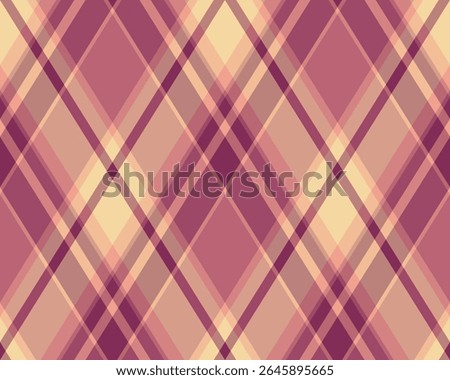 Argyle pattern of geometric rhombus. Harlequin check wallpaper design. Classic diamond shaped textile material for web background, print fabric clothing, sweater, wrapping paper, gift card, invitation