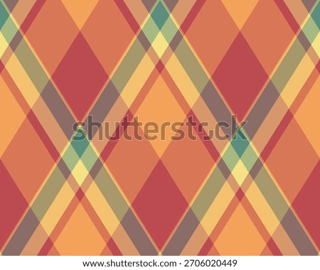 Argyle pattern of geometric rhombus. Harlequin check wallpaper design. Classic diamond shaped textile material for web background, print fabric clothing, sweater, wrapping paper, gift card, invitation