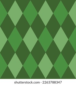 Argyle pattern green rhombus seamless pattern