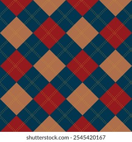 Argyle pattern seamless. Abstract and beige seamless geometric. Classic argill vector ornament.


