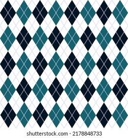 Argyle pattern seamless background. Vector illustration.	