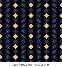 Argyle pattern seamless design.squares with thin black dotted line. Seamless geometric background for clothing, wrapping paper. 