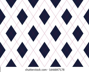 Argyle pattern seamless. Fabric texture background. Classic argill vector ornament.