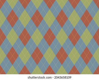 Argyle pattern seamless. Fabric texture background. Classic argill vector ornament.