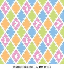 Argyle Muster nahtlos. Textur des Gewebes. Klassischer Vektorhintergrund, blau, grün, orange, rosafarbene Verpackung, Festival