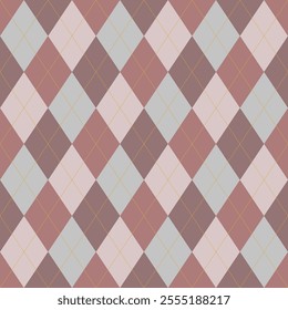 Argyle pattern vintage of geometric rhombus. Harlequin design. Classic diamond shaped textile material for gift wrapping paper, socks, sweater, jumper, other modern textile or paper design.