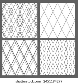 Motifs argileux des coups de pinceau. Ensemble d'arrière-plans diamant de Image vectorielle . Des ornements irréguliers harmonieux. Images traditionnelles en tissu peint. Motif de grand-père. Collection des motifs rétro