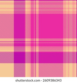 Argyle plaid check seamless, open pattern background texture. Halftone fabric textile tartan vector in pink and orange colors palette.