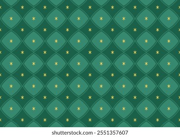 Argyle plaid Christmas pattern. Traditional Scottish ornament. Background with lozenge diamonds and octagonal stars. Fabric texture.