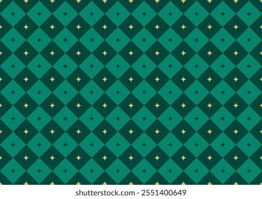 Argyle plaid Christmas pattern. Traditional Scottish ornament. Background with lozenge diamonds and octagonal stars. Fabric texture.