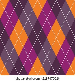 Argyle and plaid seamless pattern autumn shades. High quality precise seamless patterns.