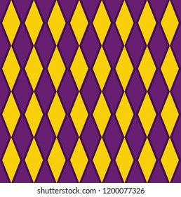 Argyle Purple Yellow Diagonal Decorative Seamless Harlequin Pattern