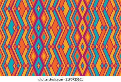 Argyle rhombus ethnic tribal motifs vector geometric pattern. Mosaic chevron texture scandinavian ornament. Carpet repeat pattern. Interior decor geo ornament. Ethnic ornamental motif