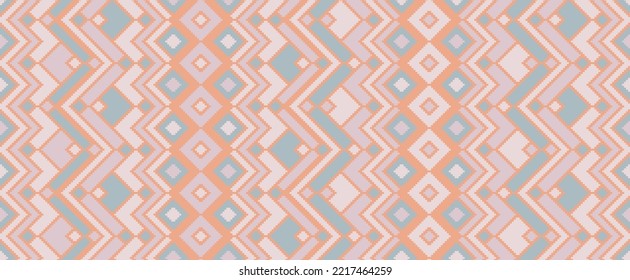 Argyle rhombus ethnic tribal motifs vector geometric pattern. Embroidery batik patchwork native indian ornament. Carpet repeat pattern. Interior modern decor ornament. Cloth wallpaper print.
