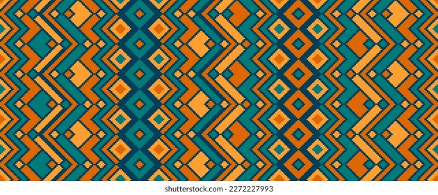 Argyle rhombus ethnic tribal motifs vector geometric pattern. Mosaic chevron texture peruvian ornament. Fabric repeating pattern. Interior decor trendy ornament. Ethnic ornamental motif