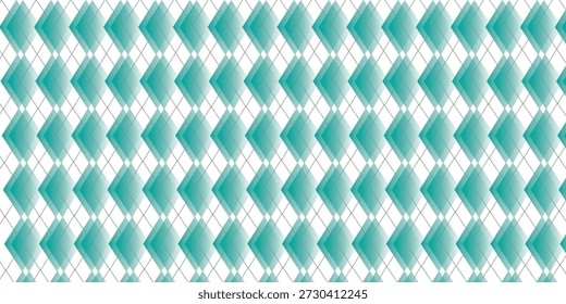 Argyle Rhombus nahtloses Muster. Weihnachten karierte Textur mit silberner Linie. abstraktes Muster mit grünen geometrischen Diamanten. Männer und Jungen Design Verpackung BG. Vektorgrafik einzeln auf weißem Hintergrund.