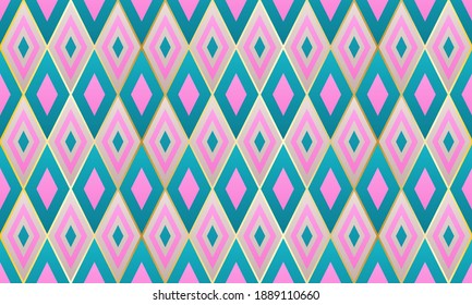 Argyle Rhombus formt geometrisches nahtloses Muster. Luxuriöse goldene Gitterfliesen-Ornament.  Fabric Print mosaic rhombus nahtlose grafische Design. Modernes Motiv-Hintergrundmuster.