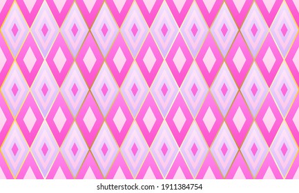 Argyle rhombus da forma a un patrón geométrico sin costuras. El adorno de baldosas de oro de moda.  Acondicionamiento de mosaico de papel rhombus diseño gráfico sin fisuras. Patrón de fondo del motivo tradicional.
