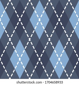 Argyle seamless pattern. Background can be used for textiles, sports and men's clothing in the style of polo, golf. T-shirts, sweaters for the holiday Father's Day. Geometric vector rhombus ornament