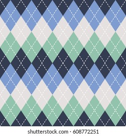 Argyle seamless pattern background. Traditional colors. For print and web.
