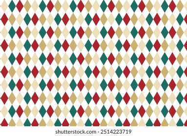 Argyle seamless pattern in Christmas color theme.Diamond shape repeat pattern.Rhombus pattern vector illustration design for fabric and print. SSTKChristmas