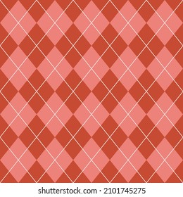 Argyle seamless pattern. Geometric stitched argill vector graphic. Red colors.